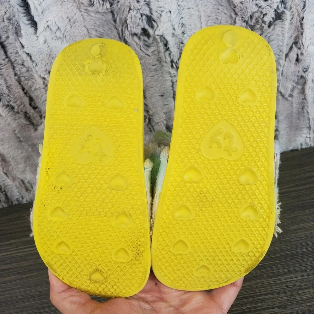 TY Heather Unicorn Kitty Slide Sandals‎ Yellow / Multicolor Youth 11-13